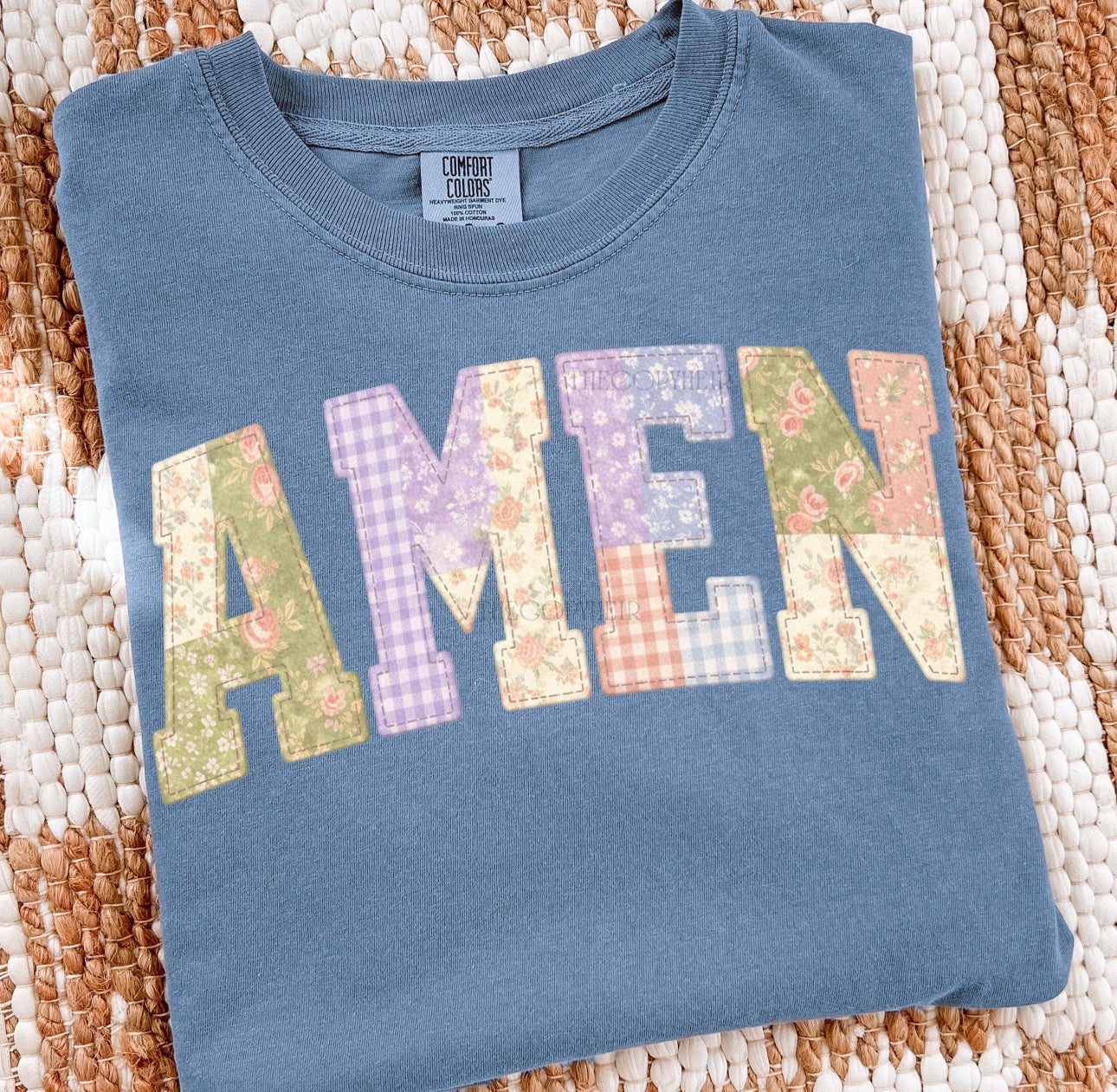 Amen or Jesus patchwork tee