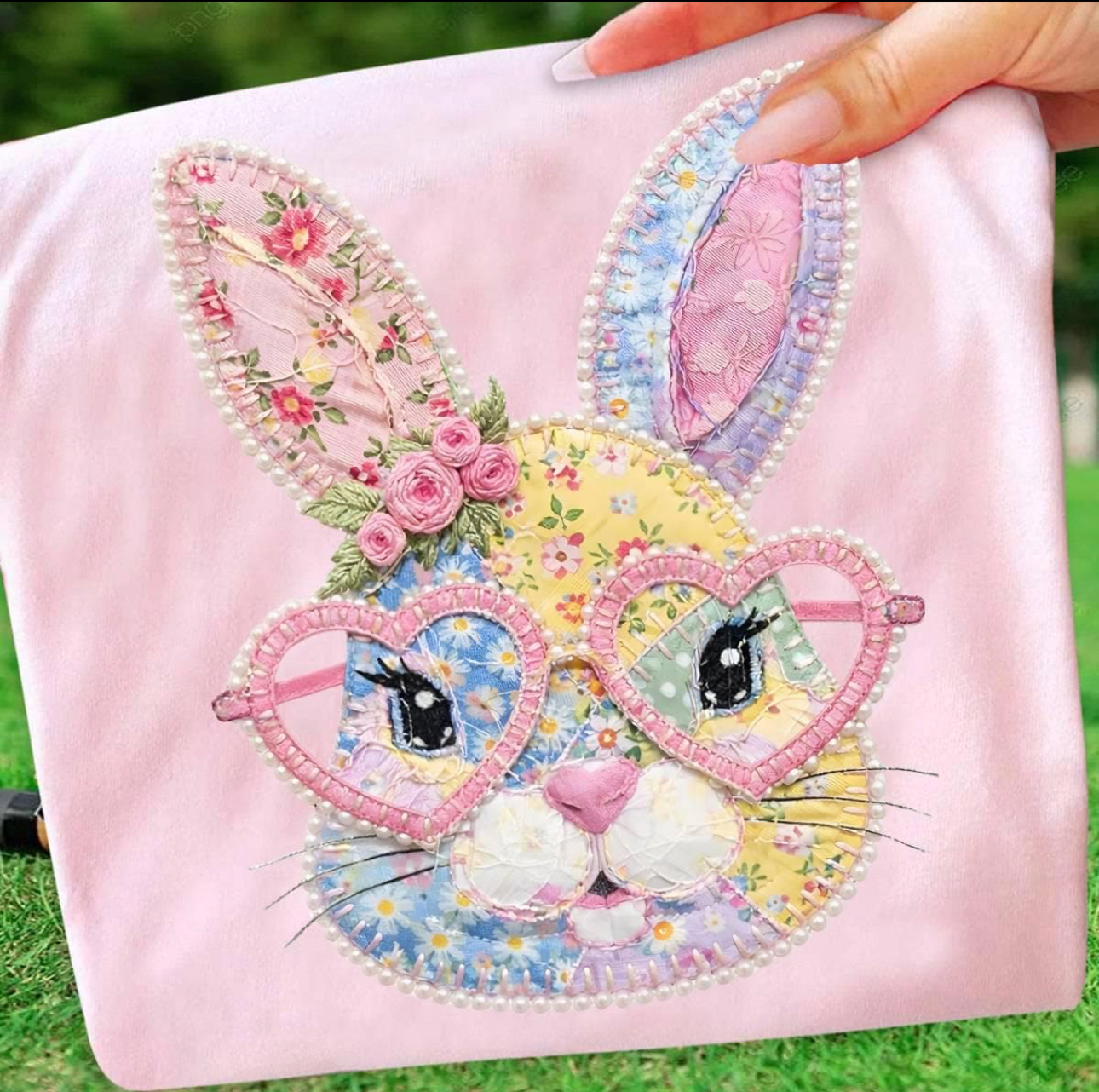 Patchwork bunny tee