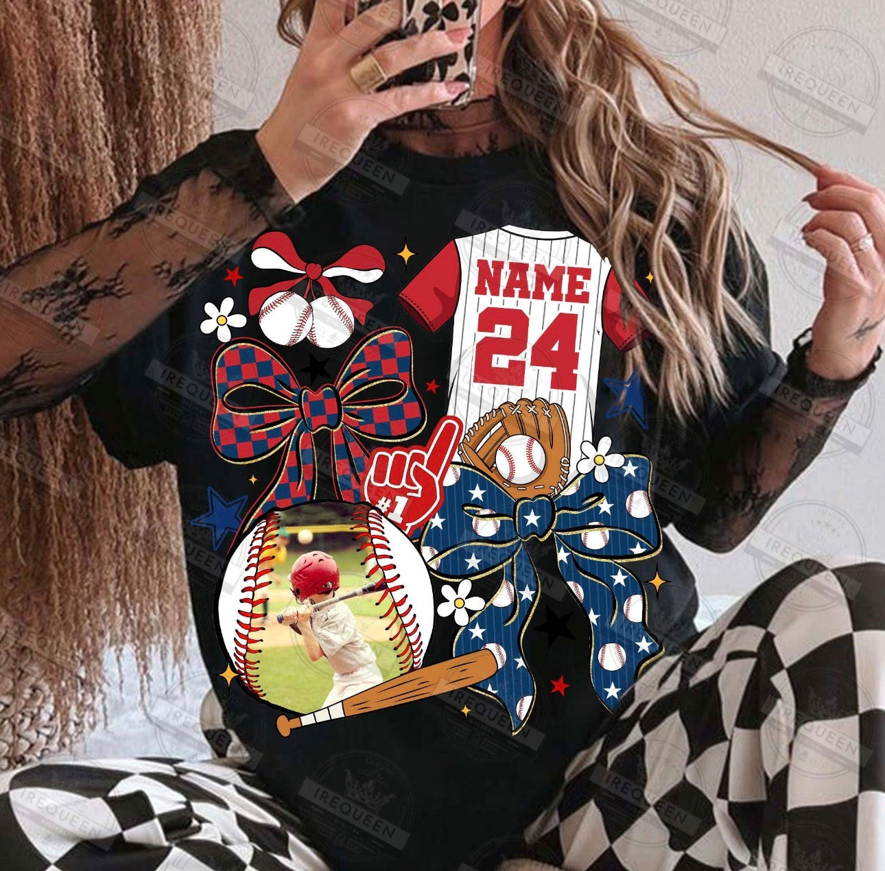 Custom Baseball shirt w/ number, photo and name