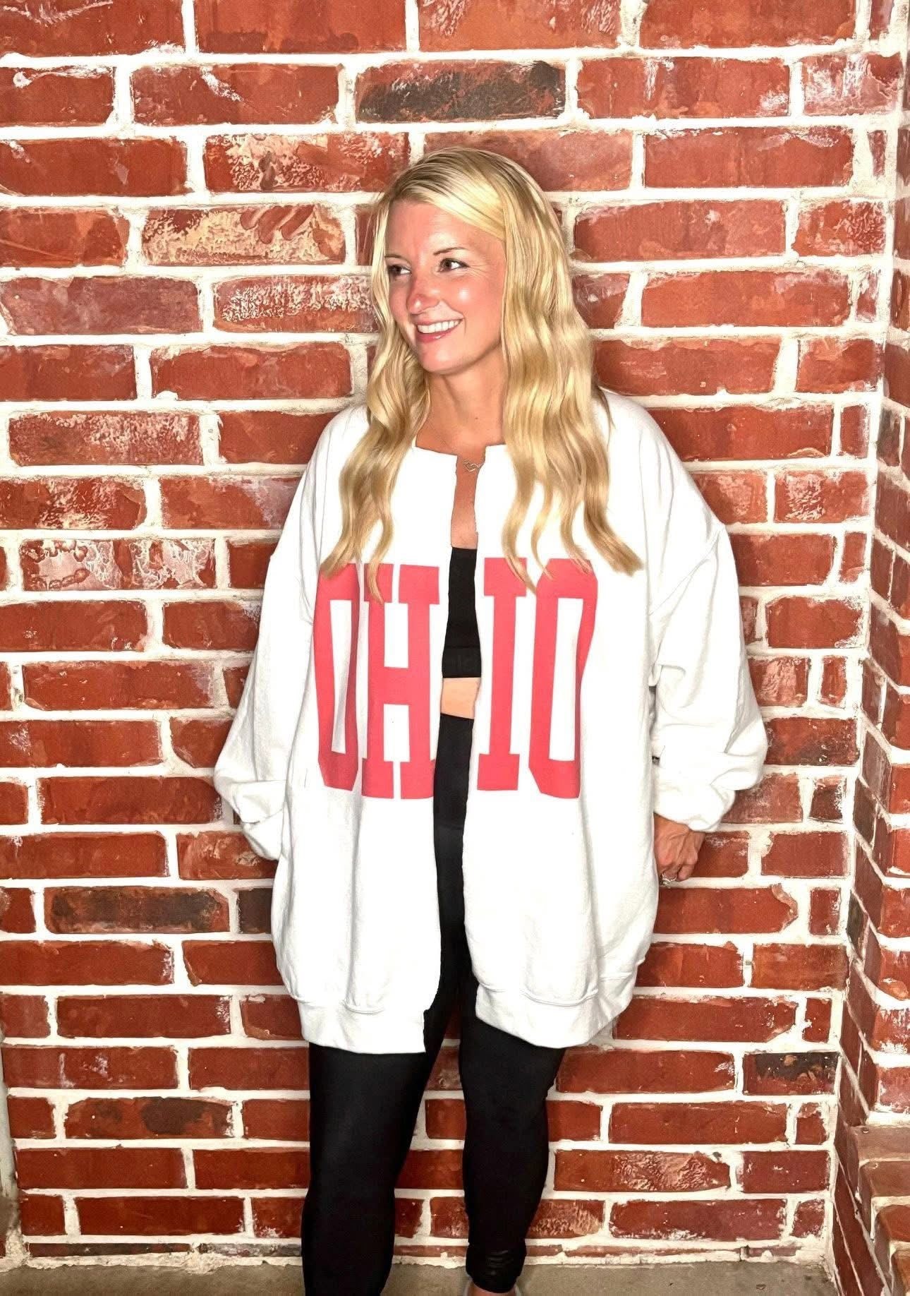 State/school crewneck cardigans