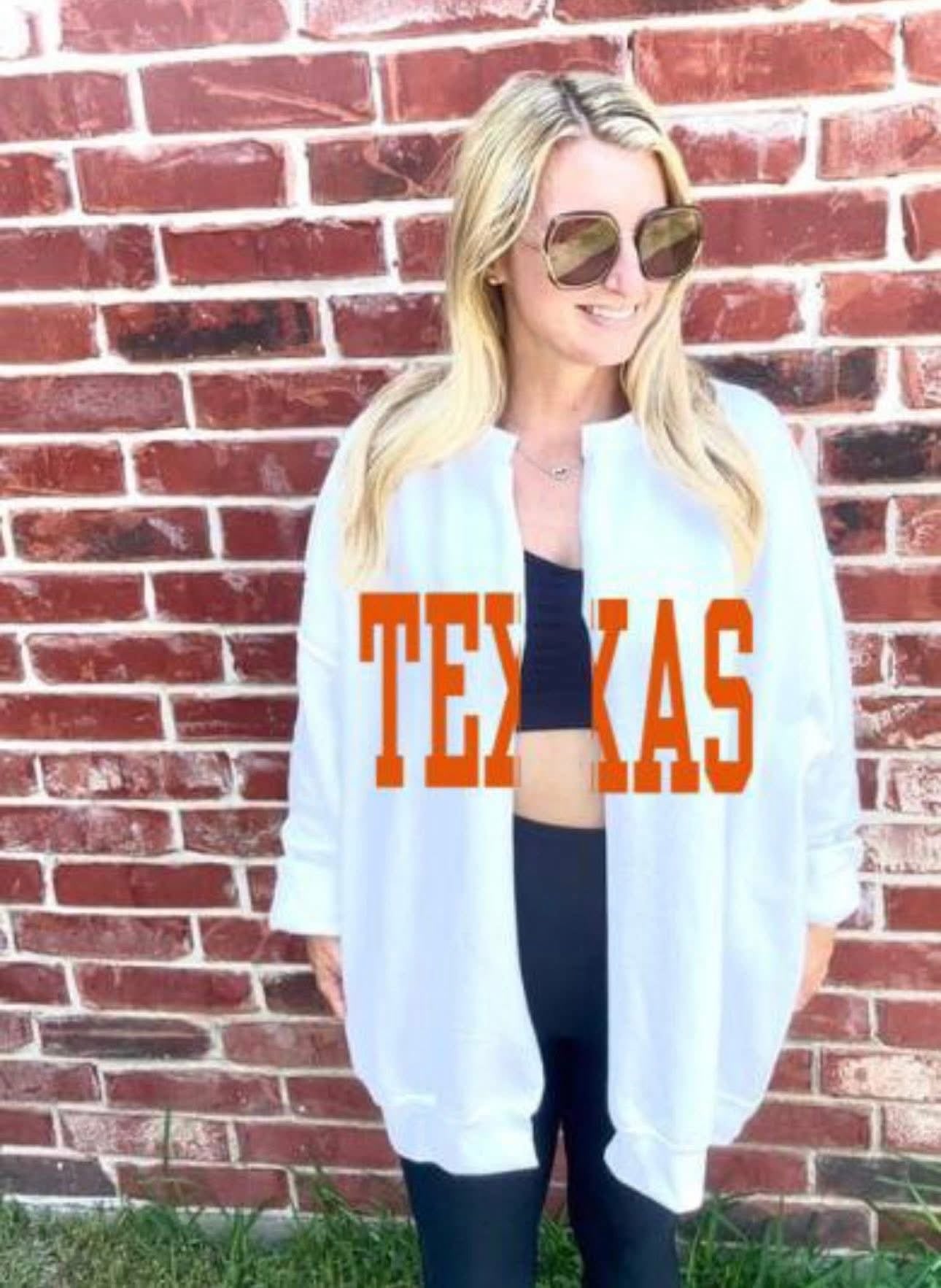 State/school crewneck cardigans