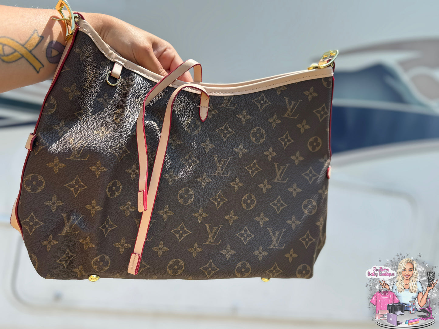 Lv purchase with wallet/pouch & strap