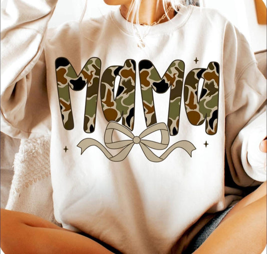 Camo mama bow ✨Leave tee color in the customer notes✨