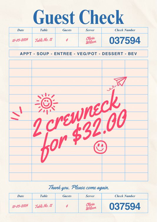 (2) crewneck for $32.00